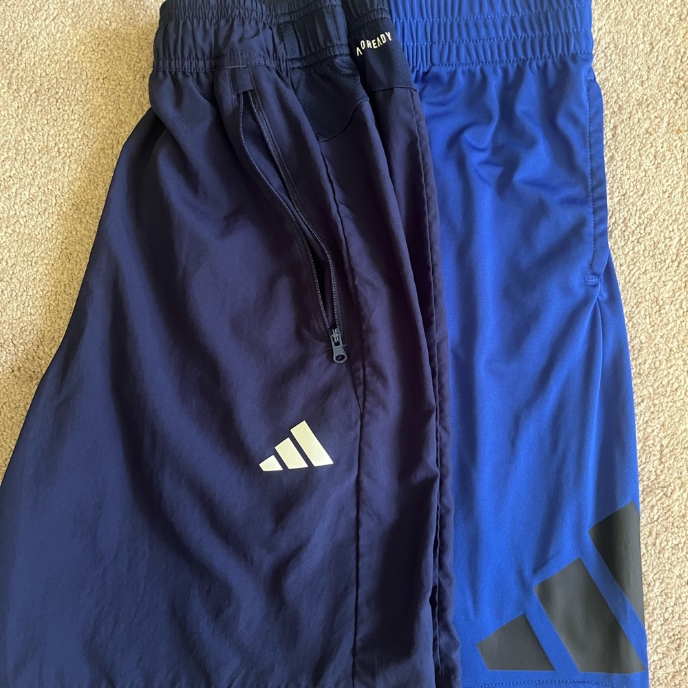 adidas Boys Navy & Royal Blue Athletic Shorts Set